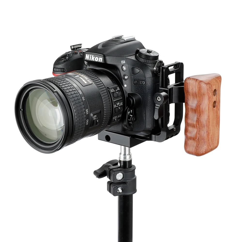 CAMVATE Camera Wooden Handgrip Left / Right Side With QR ARCA Compatible Clamp For DSLR Camera / DV Video Cage Rig