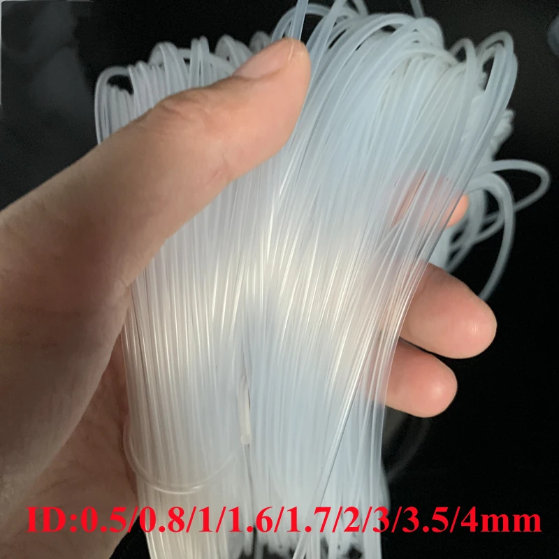 5M/10M Transparent Flexible Silicone Tubing ID 0.5 0.6 1.5 2 2.5 3 3.5 4 mm Food Grade Tube Pipe Temperature Resistance Nontoxic