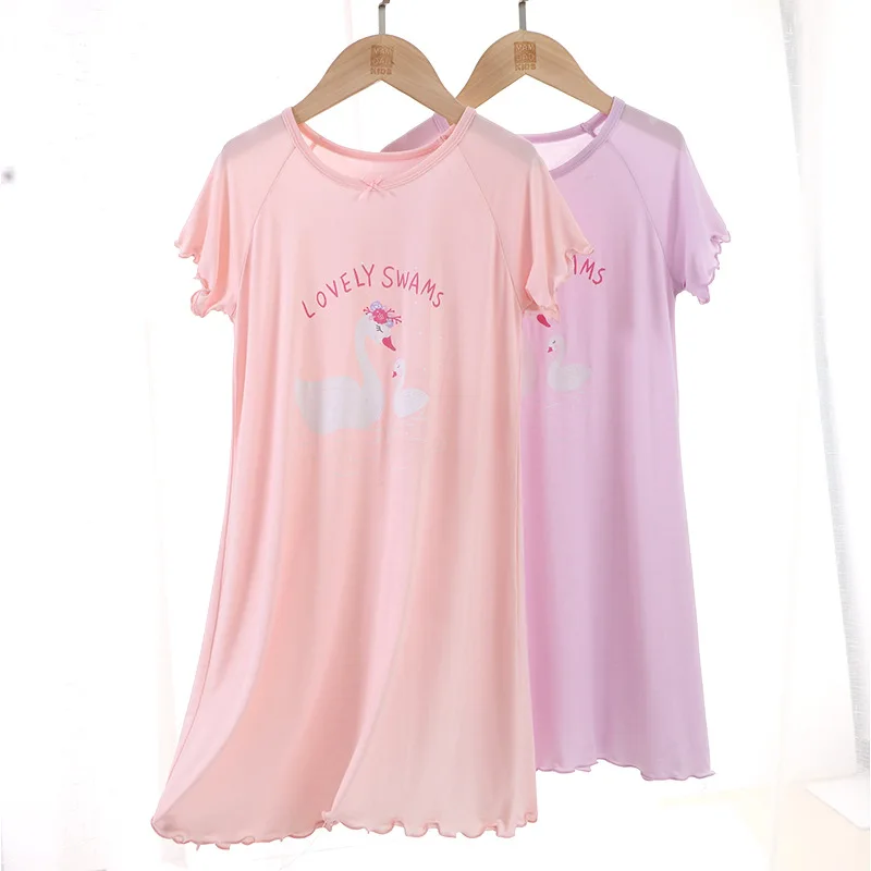 new delivery children clothes baby summer short sleeve pajama Nightdress  soft home clothes  students 110-170