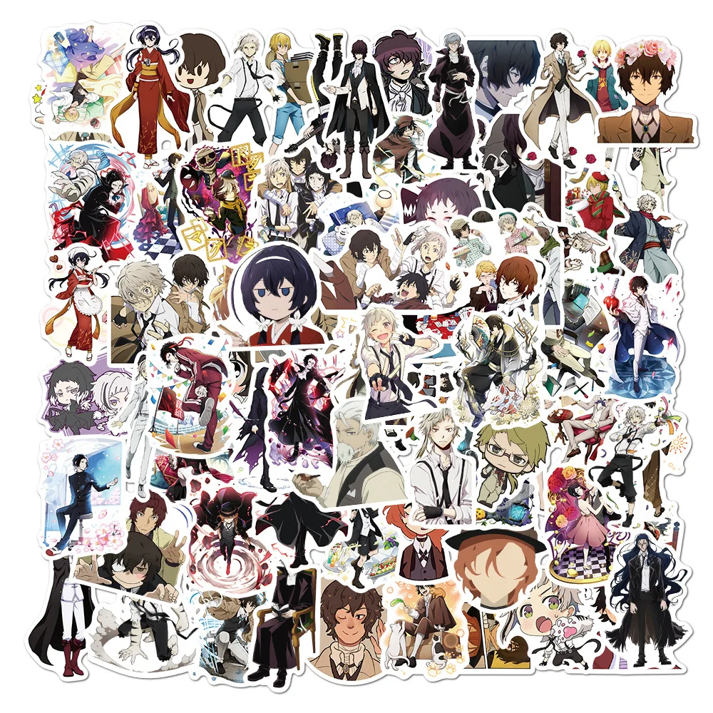 Pegatinas de Anime Bungou Stray Dogs para niños, calcomanía japonesa para portátil, monopatín, Maleta, equipaje, dibujos animados, regalos, juguetes, 10, 30, 50 piezas