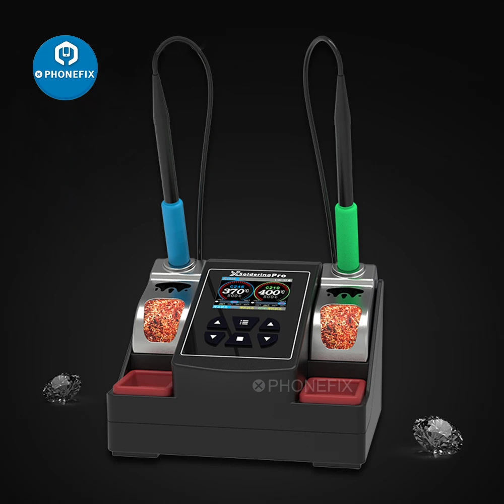 Xsoldering Pro Estação de solda sem chumbo com dupla alça, aquecimento rápido, kit de ferro, para JBC, C210, C245, 2.5S