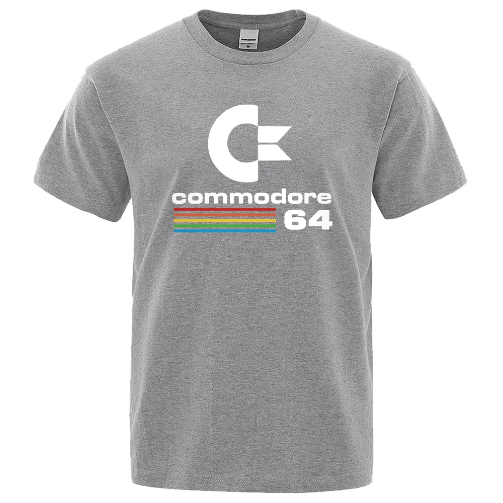 Men T-shirts 2023 Summer Commodore 64 Print T Shirt C64 SID Amiga Retro Cool Design Street Short Sleeve Top Tee Cotton Clothing