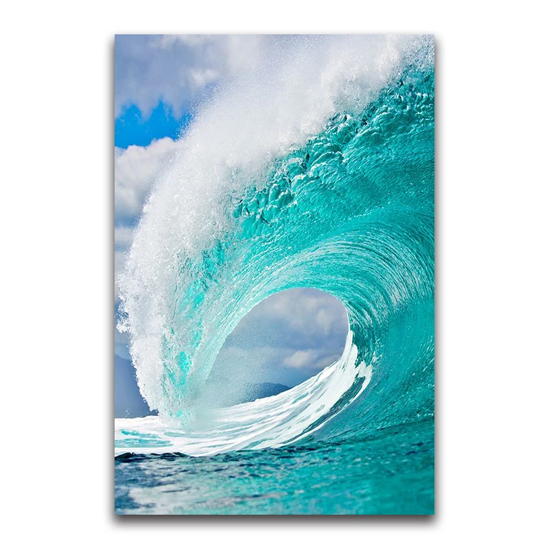 Full Square Diamond embroidery Big Sea Wave Round Diamond mosaic landscape surf 5D Diy Diamond painting Cross stitch KitsZP-1652