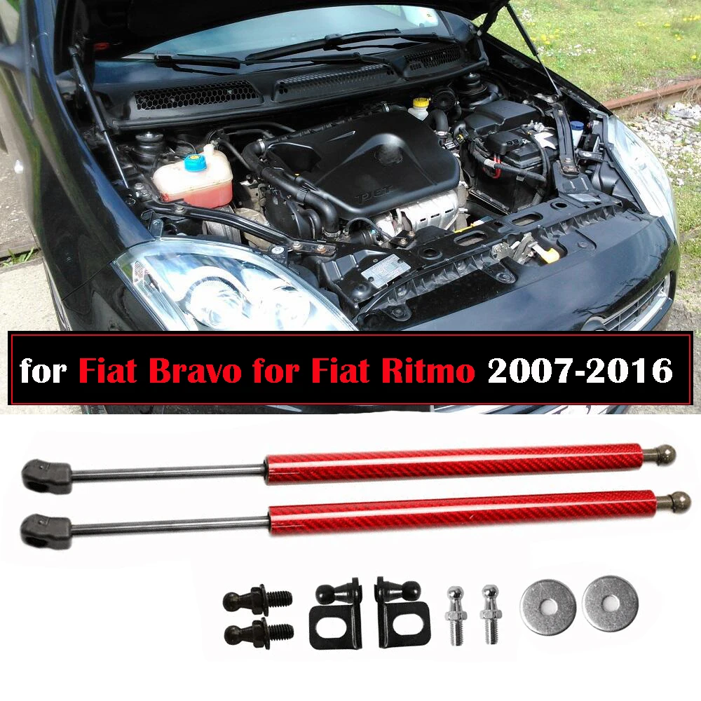 Modify Gas Struts for Fiat Bravo / Fiat Ritmo 2007-2016 Shock Dampers Front Hood Bonnet Carbon Fiber Lift Supports Prop Rod Bar