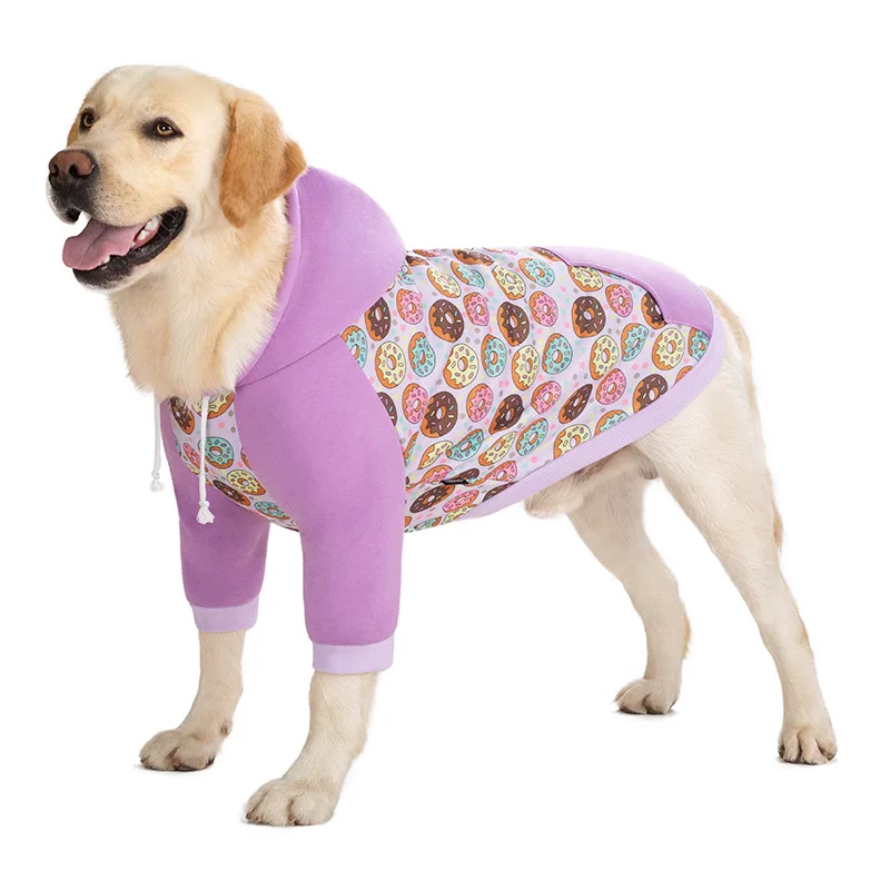 Big Dog  Hoodie – soft and Warm Dog Hoodie Sweater, Cute Print Pattern Dog Winter Coat Cold Weather ClothingBig Dog Clothes