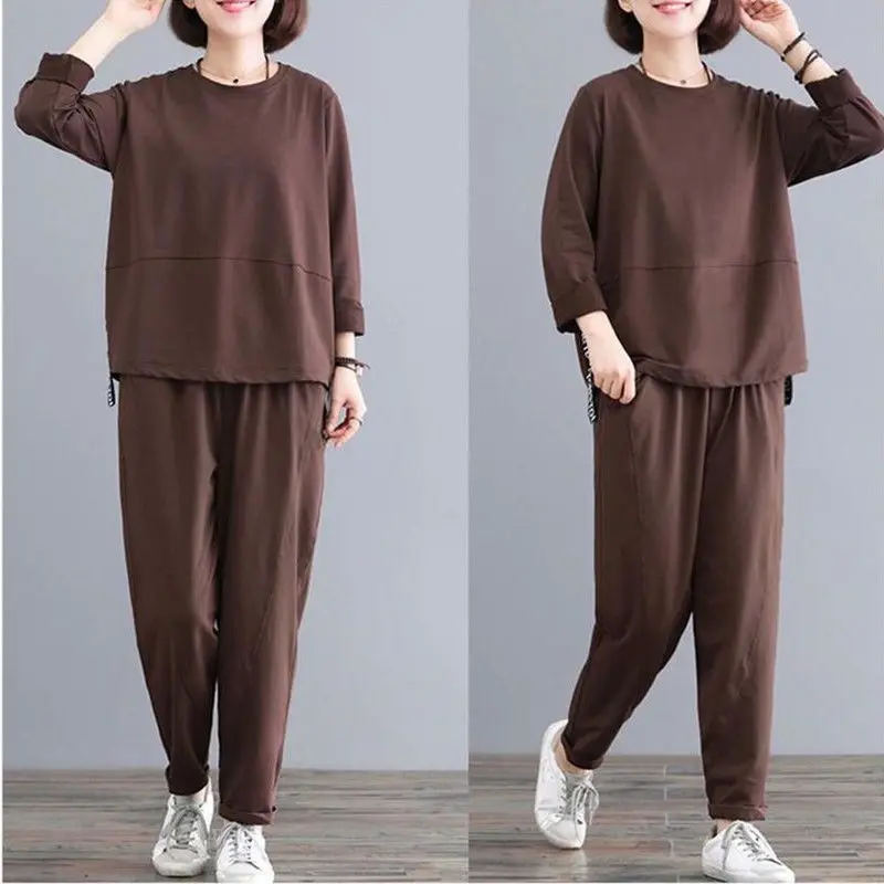 women's Casual Sets Spring Autumn Pants Suit Women's Cotton Sports Set Femme Leisure Two-piece Suit Women Pants Outfits