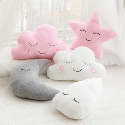 Oreiller en peluche en forme de nuage, lune, étoile, goutte de pluie, joli coussin doux, jouets pour enfants, bébé, cadeau pour fille