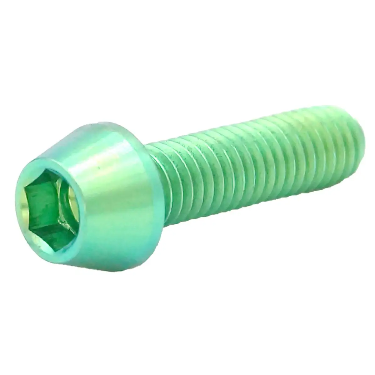 LOT 4 M5 x 18mm Green TC4 GR5 Titanium Alloy Allen Hex Screw Taper Cone Head Bolts For Bicycle