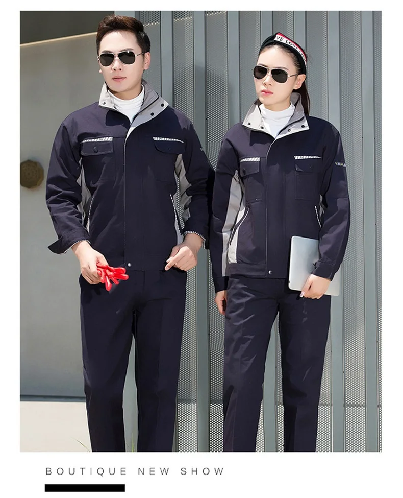 Cotton Work Clothing Men Women Coverall Workmen Uniform Car Repair Work Suit Mechanical Reflective Safety Workwear With Lining4x