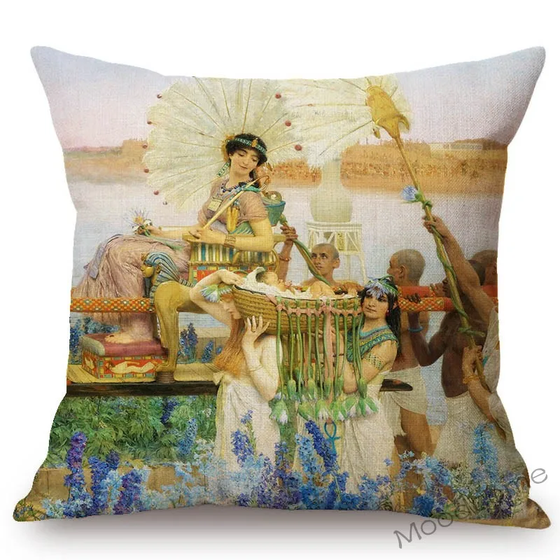 Lawrance Alma Tadema Famous Oil Painting Ancient European Royal Luxury Life Decor Throw Pillow Case Angel Linen Cushion Cover