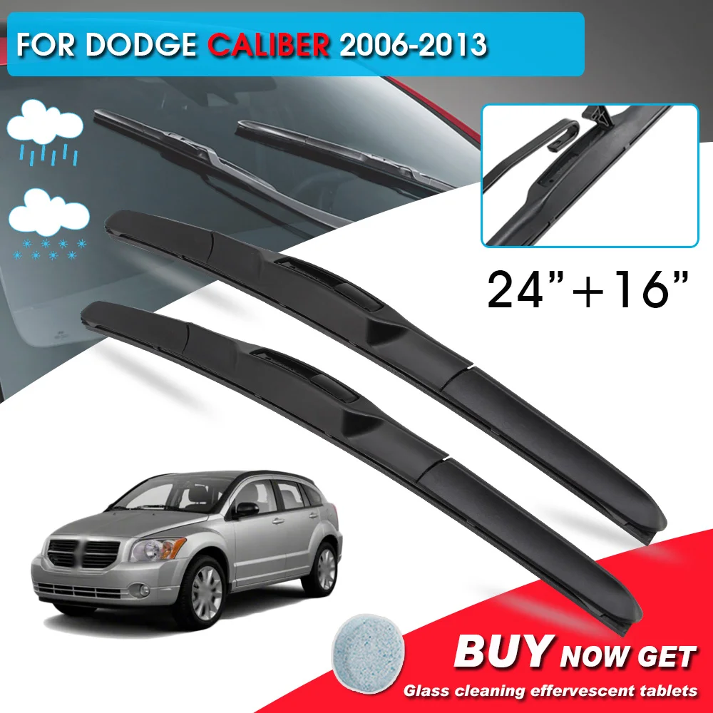 

BROSHOO Car Front Window Windshield Wipers Blade For Dodge Caliber 24"+16" LHD&RHD Car Model Year 2006-2013 Auto Accessories