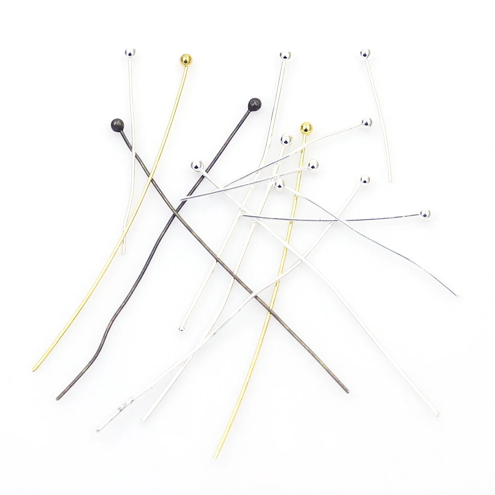 Ball Head Pins Copper Silver Gold Bronze Tone For Charms Jewelry DIY Earring Necklace Accessories