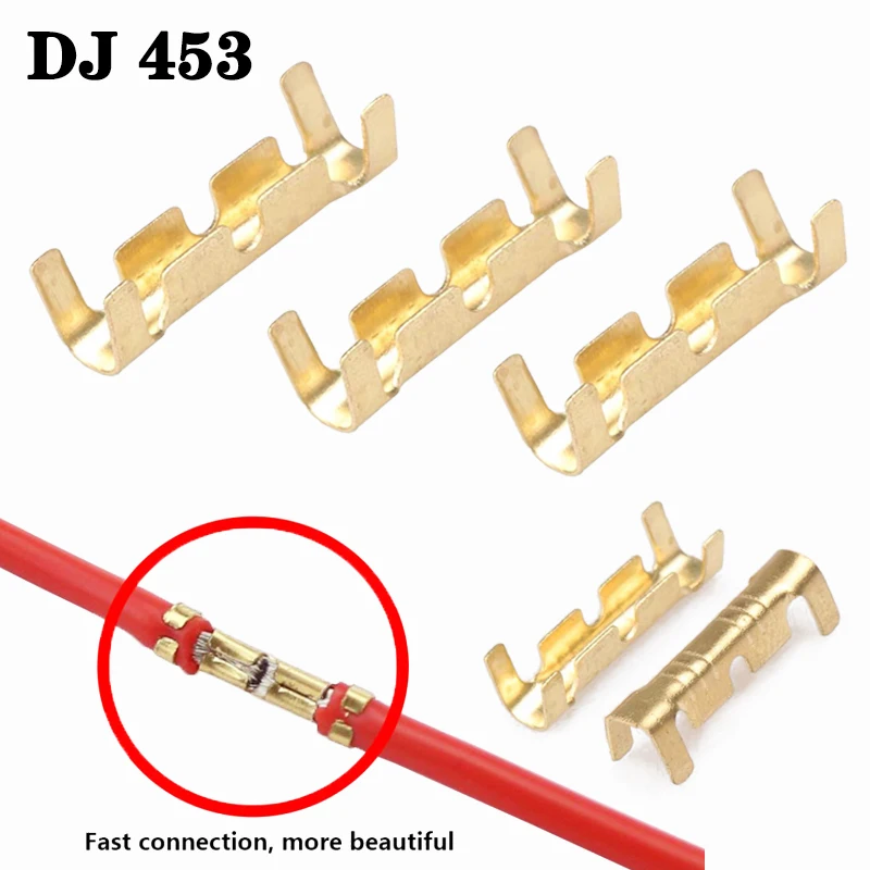 DJ 453 U 자형 스플라이스 터미널 탭 와이어 커넥터, 압착 버튼 콜드 터미널 작은 치아 근막 터미널 0.3-1.5mm2