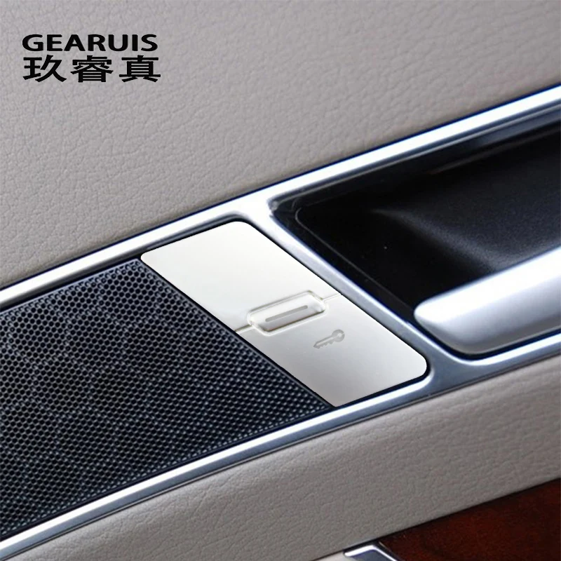 Car styling Door Lock Switch Cental Locking Button Cover Handle Key Sticker Trim for Audi A6 C6 S6 RS6 Auto Interior Accessories