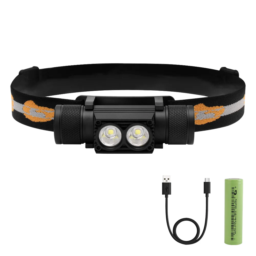 BORUiT D25 Arbeit Scheinwerfer USB Aufladbare Scheinwerfer Wasserdichte Taschenlampe Für Angeln Kopf Taschenlampe Camping Laterne