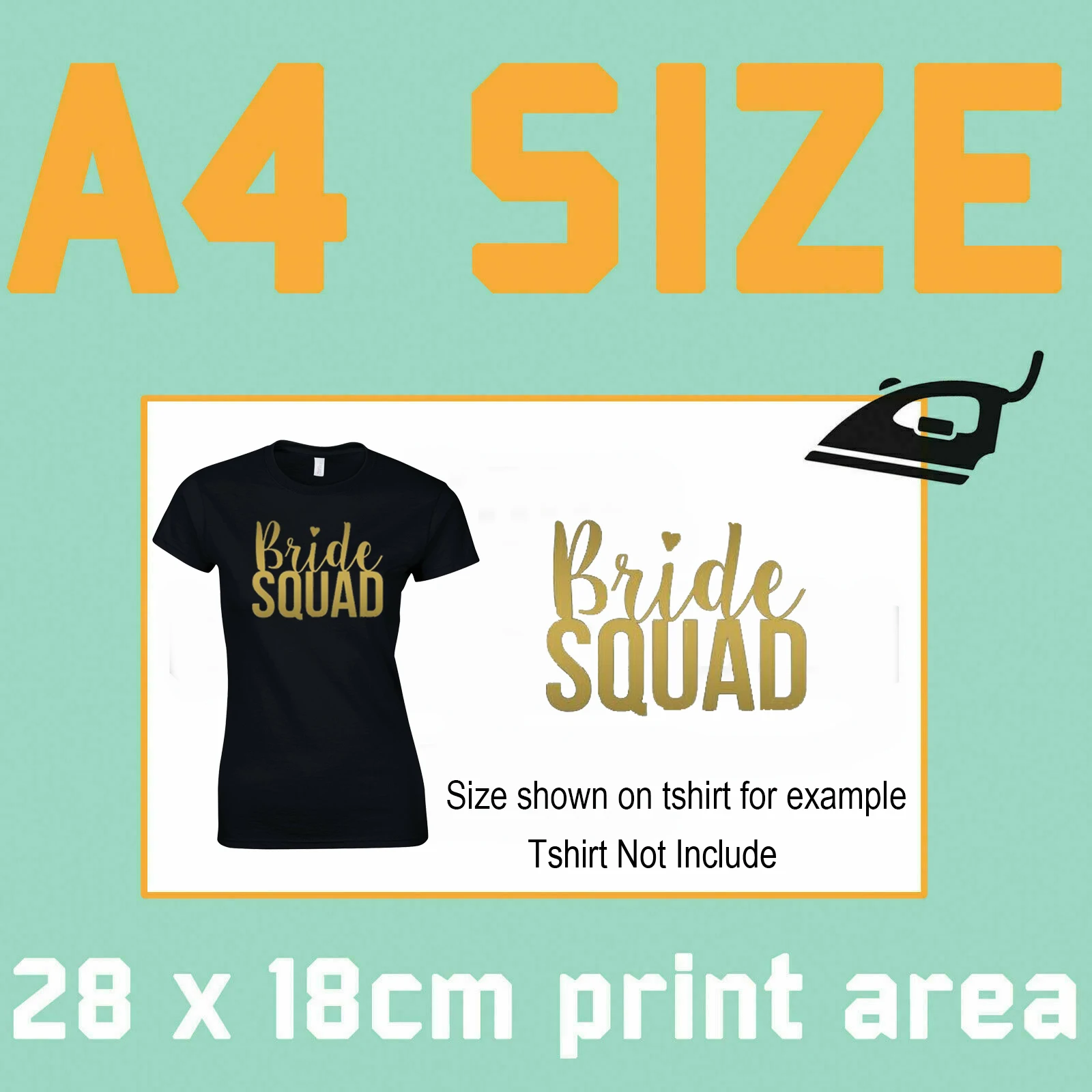 Bride Squad Iron On Vinyl Stickers for T-Shirts Premium Heat Transfers DIY Hen Do Stag Night Party Applique Patch