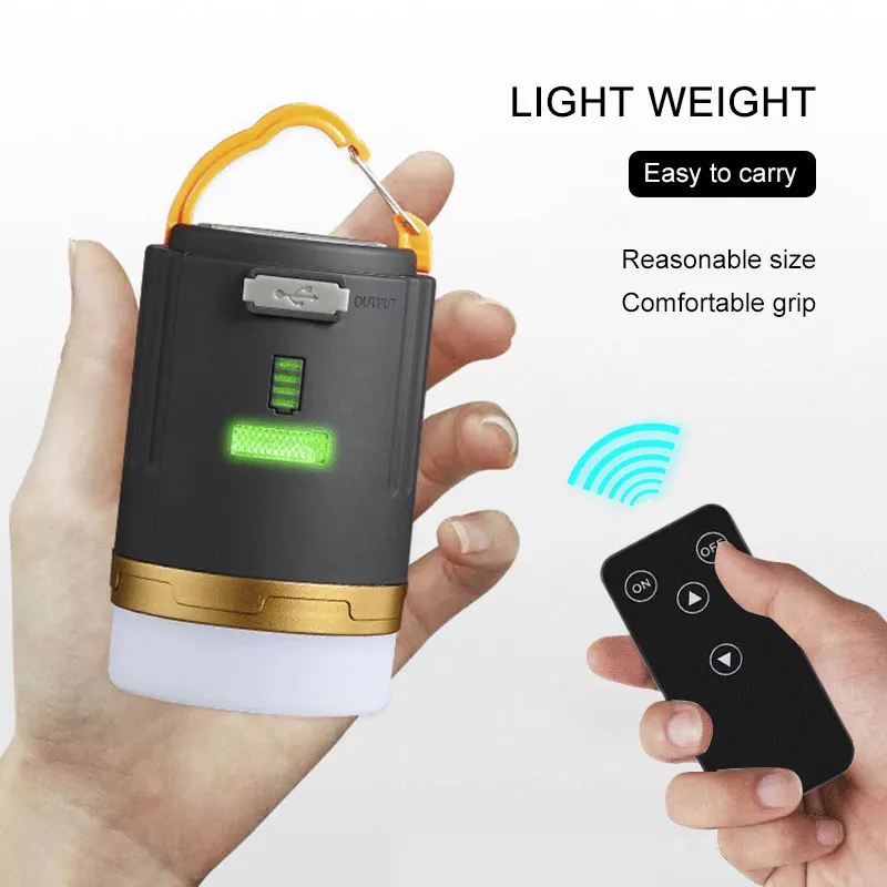 Luz LED colgante para acampar, lámpara de tienda recargable por USB, linterna magnética IPX5 como banco de energía de emergencia para barbacoa,