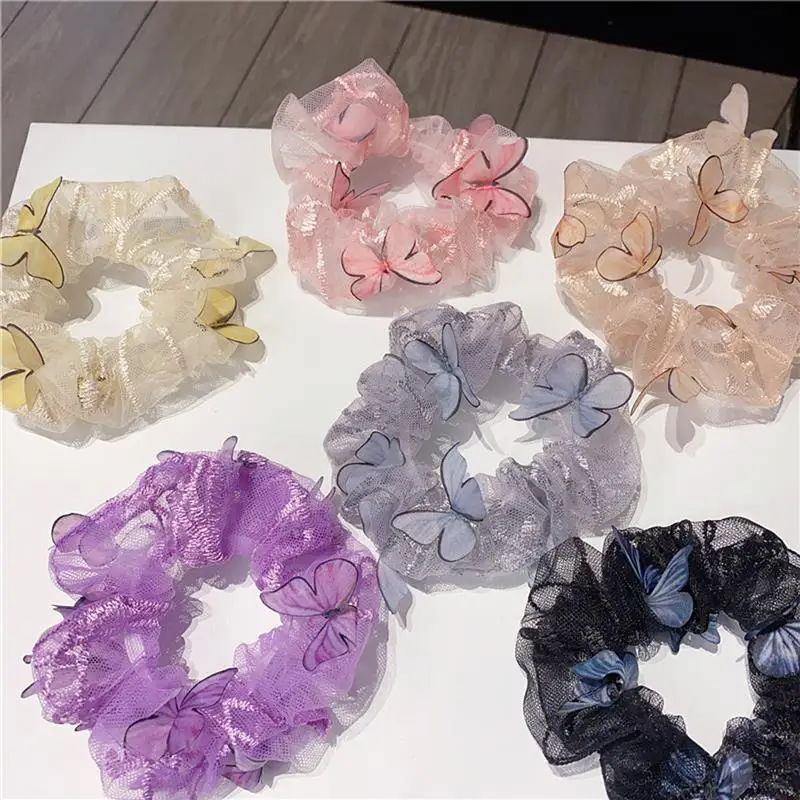 1pc Creative Butterfly Decor Hair Rope Hair Scrunchy Fashion Elastic Hair Band For Women Girls Hair Accessories