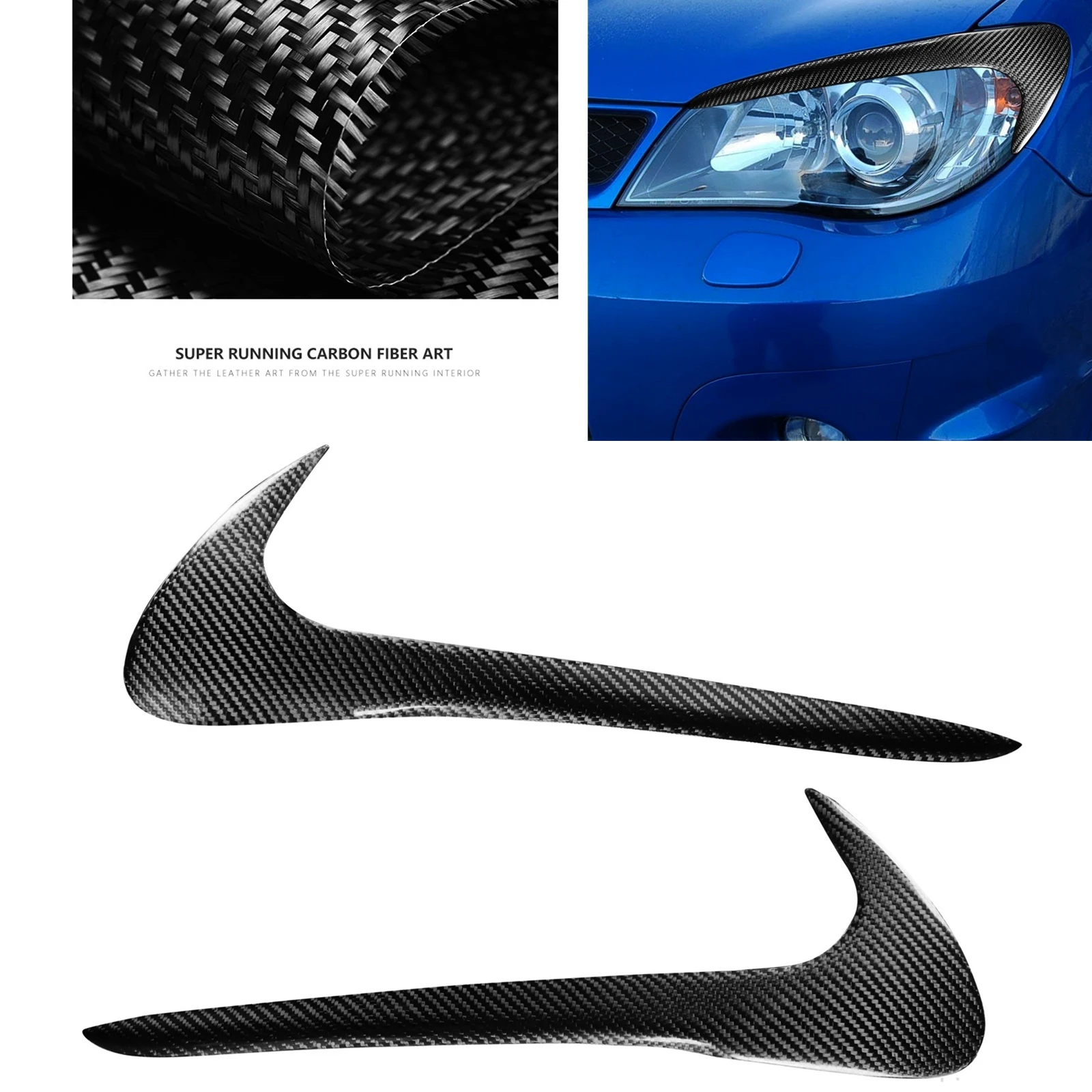 

Headlight Eyebrow Trim For Subaru Impreza 9th 2006-2007 Front Head Light Cover Lamp Carbon Fiber Headlamp Eyelid Sticker Brow