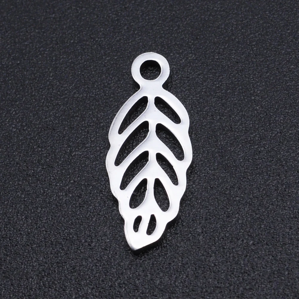 10pcs/lot Flower Leaf DIY Charms Wholesale 316 Stainless Steel Natural Bird Connectors Charm Turtle leaves  Jewelry Pendant