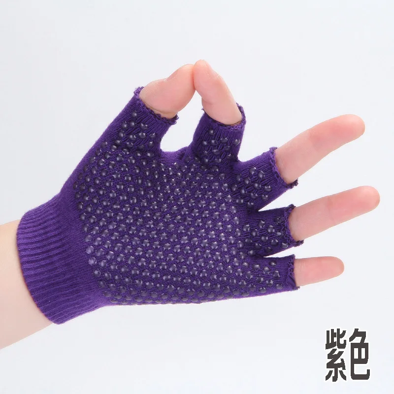 Pure cotton yoga gloves women outdoor sports half-finger fitness cycling non-slip fingerless gloves B53