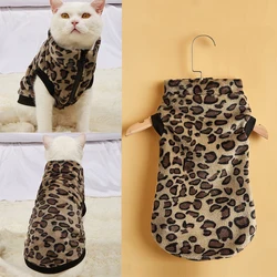 Autumn Winter Warm Pet Cats Dog Clothes Leopard Coat Jacket Costume Sphinx Chats Suit Goods for Cats Clothing Sphints Cat Things