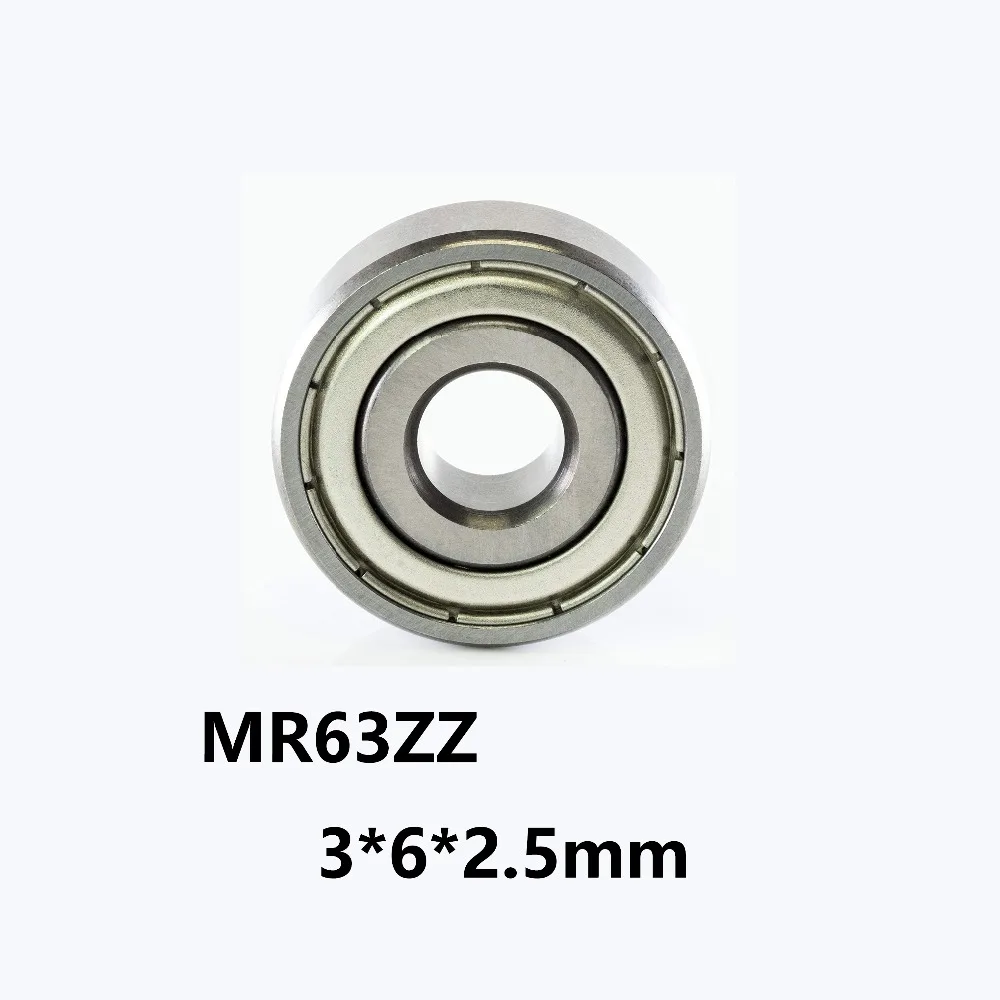 10Pcs/batch Mr63Zz Deep Groove Ball Miniature Rolling Bearing Mr63-Zz Mr63Zz 3x6x2.5Mm Chrome Steel Material bearing