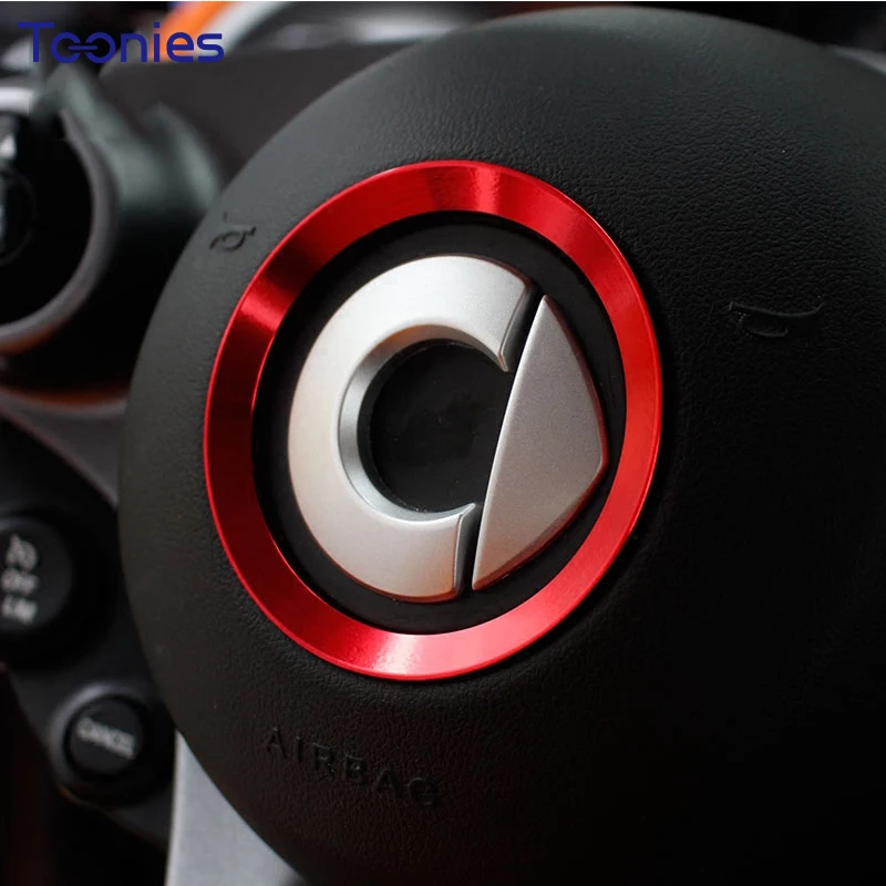 

Автомобильный руль декоративный Круг Аксессуары для нового Smart 453Fortwo Forfour украшение интерьера автомобиля металлическое кольцо автомобильный Стайлинг