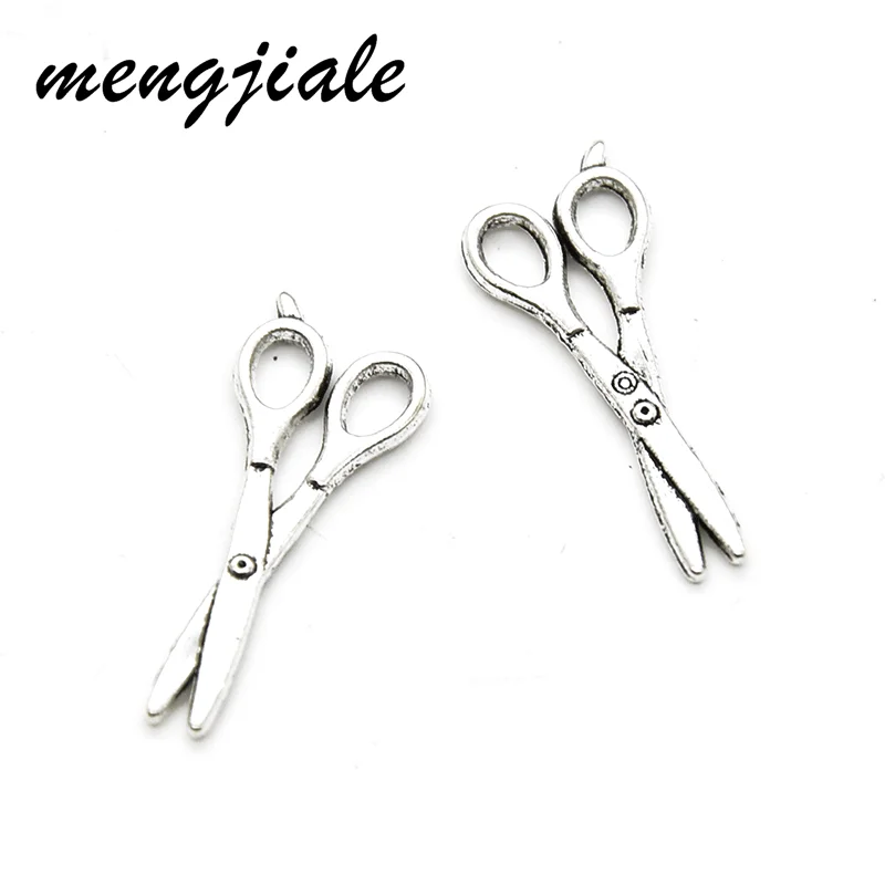 40pcs Wholesale Three Color Scissors Charms Zinc Alloy Metal Sewing Pendants For DIY Handmade Jewelry Accessories Making 26*11mm
