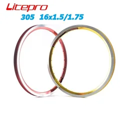 Litepro 1pcs Folding Bicycle Rims Litepro k-fun 16 inch 305 Double Wall Bike Wheel Rim 20/28 Hole For Folding Bike Modified Part