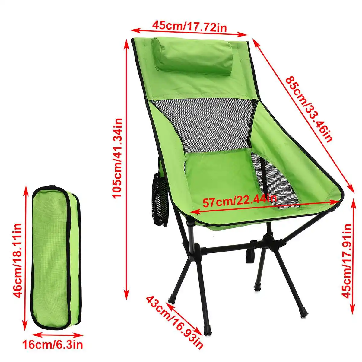 กระเป๋าเดินทาง Ultralight พับเก้าอี้ Superhard 120กก.โหลดเก้าอี้กลางแจ้งแบบพกพาชายหาดเดินป่าปิกนิกที่นั...