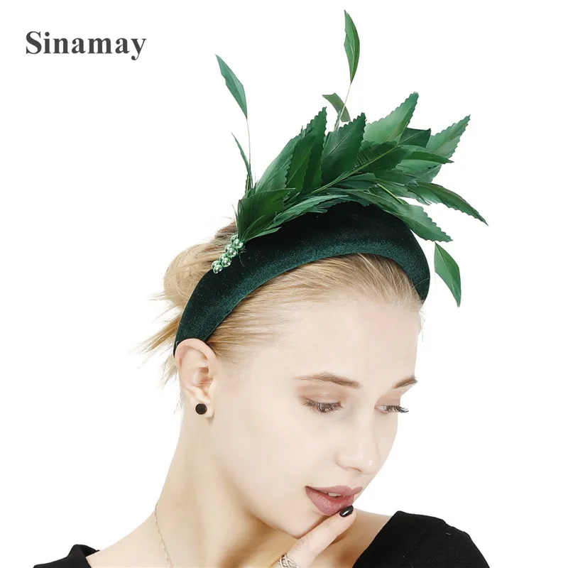 

New Charming Wedding Feather Bridal Headband Fascinators Hair Accessories Elegant Women Show Party Headwear Cocktail Headdress