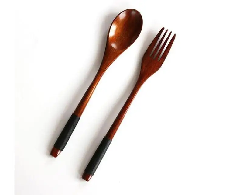 

Wooden Spoon Fork Set Portable Cutlery Set Wood Spoon Salad Fork Japanese Style Dinnerware Set Wooden Utensils Tableware SN2246