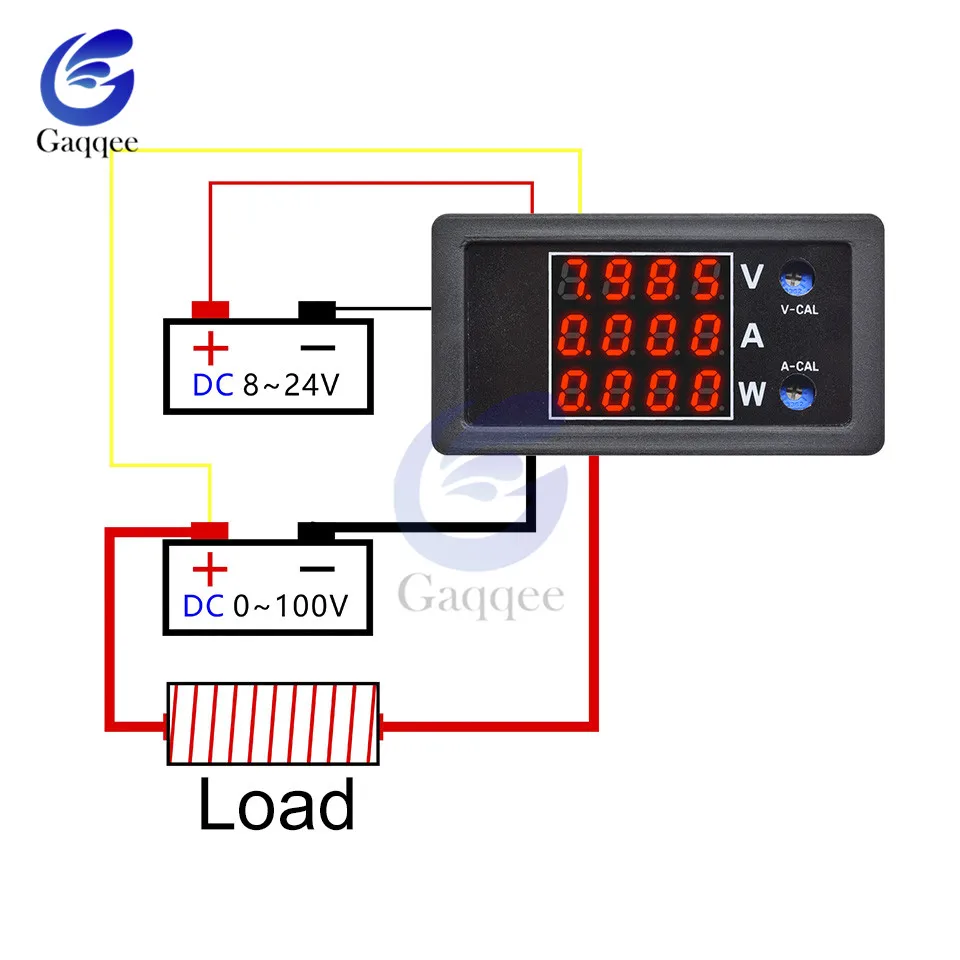 DC 0-100V 10A 1000W LED Digital Voltmeter Ammeter Wattmeter Voltage Current Power Supply Energy Meter Detector Tester Monitor