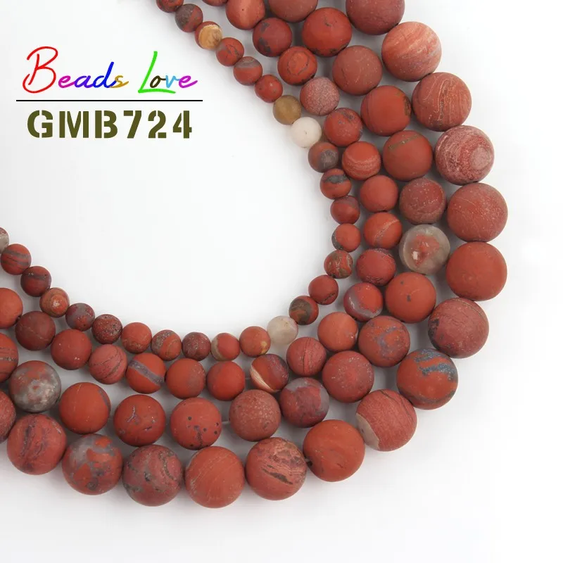 Natural Stone Dull Polish Matte Red Jaspers 4 6 8 10 12mm Round Beads for Jewelry Making Diy Bracelet Necklace Wholesale 15 Inch