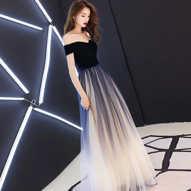 Navy blue elegant Prom party Dresses Vestido de Festa dress evening long frock robe de mariee robe communion fille robe sequin