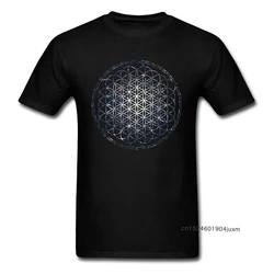 2024 koszulka markowa T-shirty męskie Mandala kwiat życia koszulki z bluzki w geometryczne wzory świętej bawełniana koszulka z grafiką w stylu Star Cluster Chic