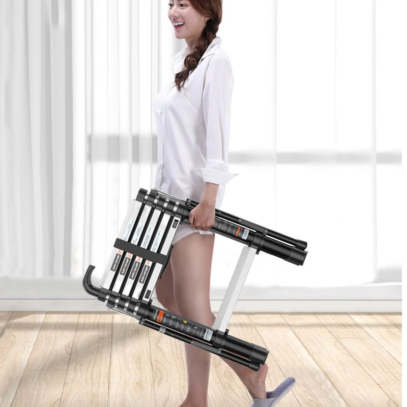 متعددة الوظائف سلم متداخل الأجزاء المنزلية للطي داخلي متعرجة سبائك الألومنيوم سميكة رفع عقد الدرج الصغيرة