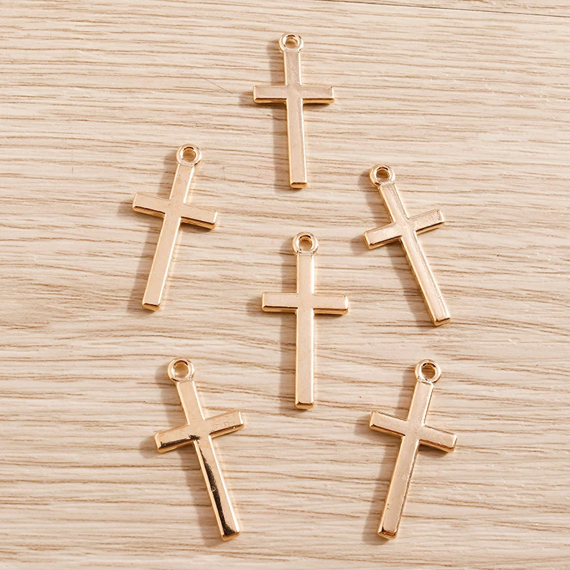 20pcs 13*27mm Gold Silver Color Alloy Cross Charms for Jewelry Making DIY Handmade Drop Earrings Pendants Necklaces Crafts Gift