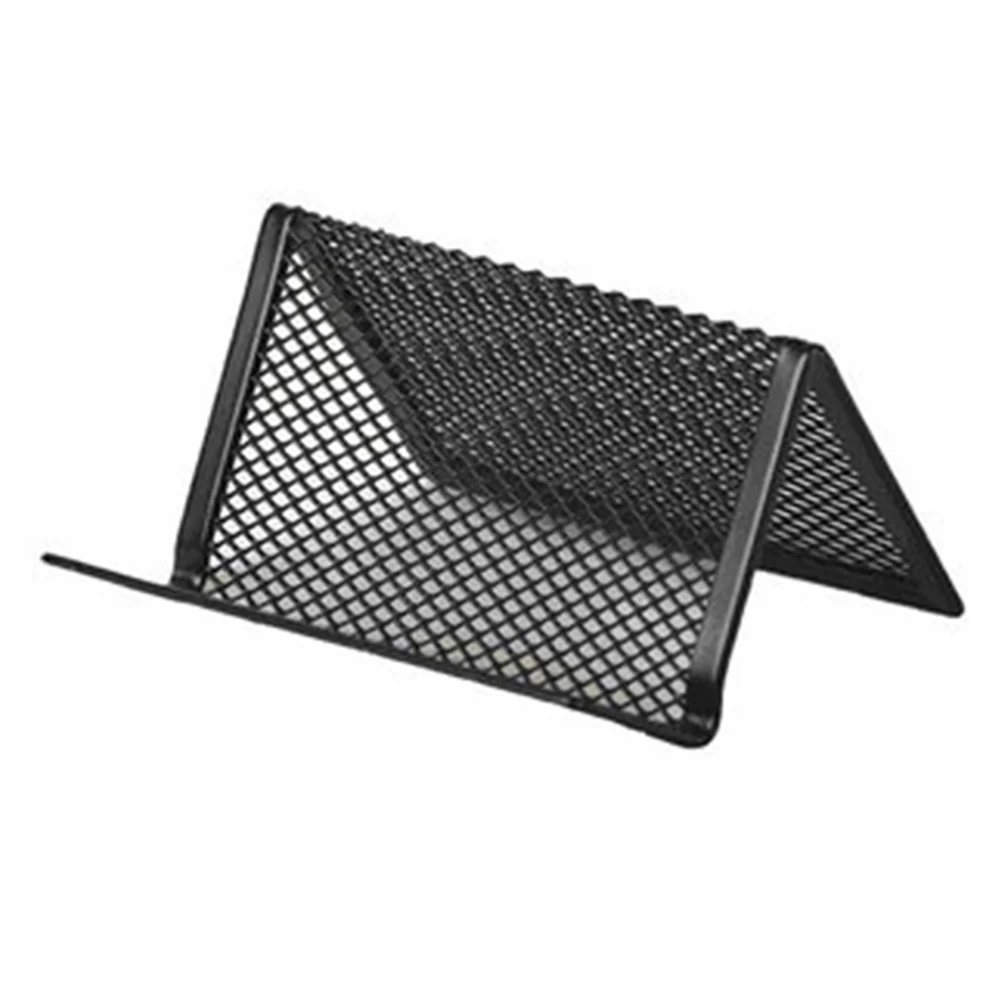 Solid Color Hollow Business Name Card Holder Display Shelf Durable Stands Gift Office Metal ID Cards Storage Rack
