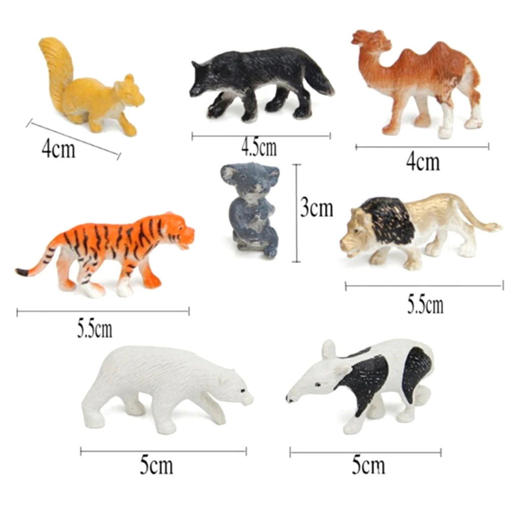 8 Pieces Small Farm Animals Models Chicken Duck Gift Kids Figures Figurines Set Toys Simulation Horse Cat Dog Cow Pig Sheep