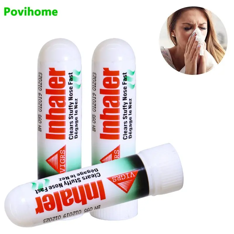 2pcs Nasal Inhaler Natural Herbal Essential Oil Thailand Rhinitis Mint Cream Nose Herbal Menthol Inhaler Cold Cool Herbal Cream