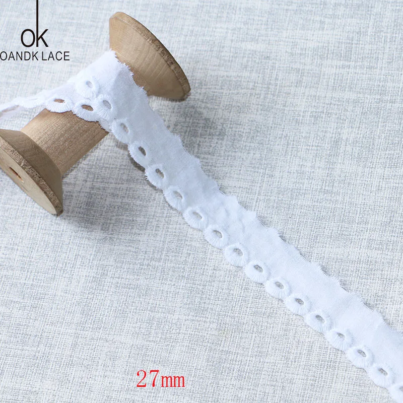 2 yards 1.8-6.3cm high quality lace jewelry white cotton embroidery hollow pure cotton lace DIY garment wholesale