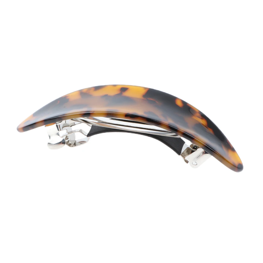 Thick Hair Automatic Barrette French Acetate Hair Clip Hairpin Women 3.5 Inches