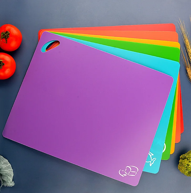 Bendable cutting board set of six multi-color cutting board ultra-thin bendable type classification board