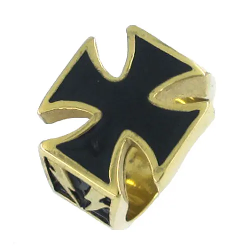 German Army Iron Cross Ring Stainless Steel Jewelry Punk Classic Cross Lightning Motor Biker Mens Ring Wholesale 125B