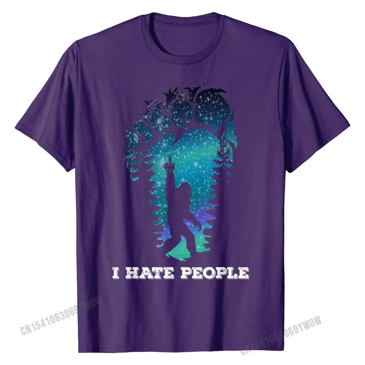 Bigfoot Middle Finger I Hate People Sasquatch funny T-Shirt T-Shirt Latest Youth Tshirts Cotton Tops T Shirt Unique