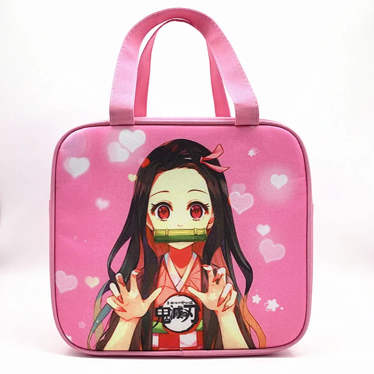 Anime Demon Slayer Kimetsu No Yaiba Figure Student bento box stainless steel lunch box Bag Cup office fresh-keeping box Toys