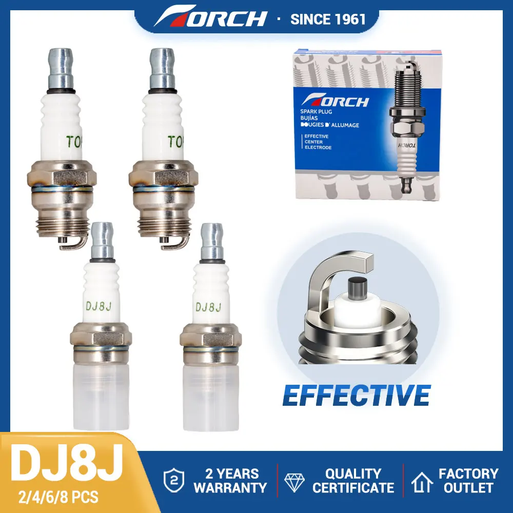 Candle Replacement for Champion DJ8J Spark Plug Lawn & Garden Bujia Replace for BM6F AC Delco CS45T Denso T20M-U Brisk U17