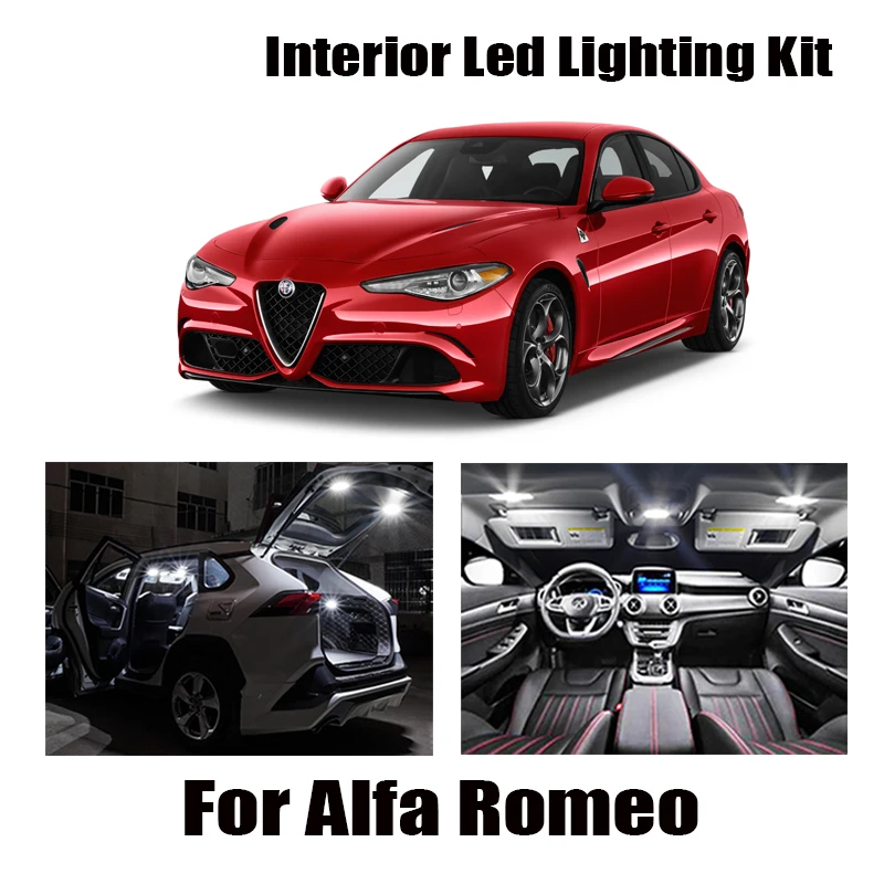 

100% Perfect White Error Free LED interior bulb dome map light Kit for Alfa Romeo Giulietta Mito Brera GT Spider 147 156 159 166